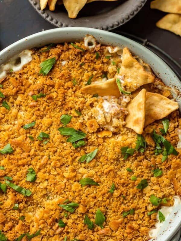 chicken cordon bleu dip in baking dish