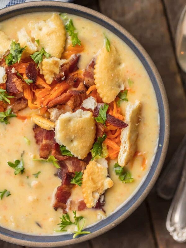 Hash Brown Potato Soup, or Potato Cheese Soup is an absolute Winter MUST MAKE! The ultimate comfort food soup made in minutes. This Potato Soup is loaded with cheese and made with frozen hash browns!