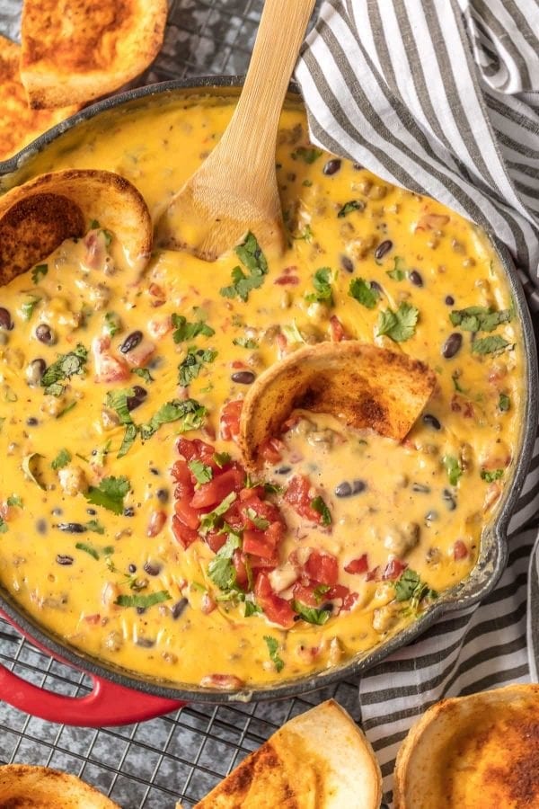 cowboy queso in skillet