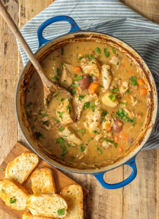 white wine chicken stew has all of the flavor and none of the fuss! Such a delicious comfort food...the perfect soup for a cold Winter night! The flavors in this chicken stew are INCREDIBLE!