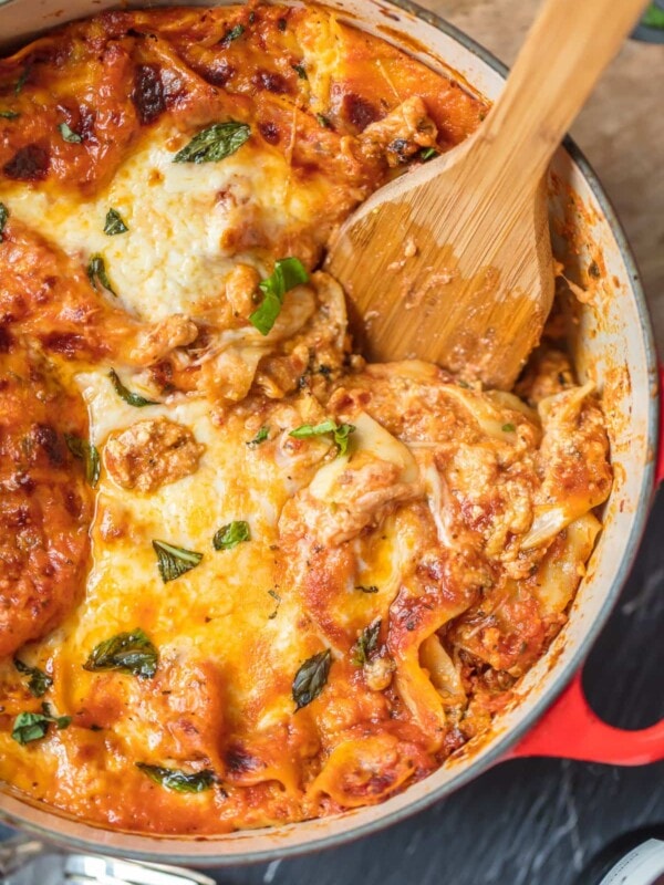 This Dutch Oven Lasagna recipe, or Stove Top Lasagna, will blow your mind! You'll never make a fully traditional lasagna recipe again after making this easy stove-top version.