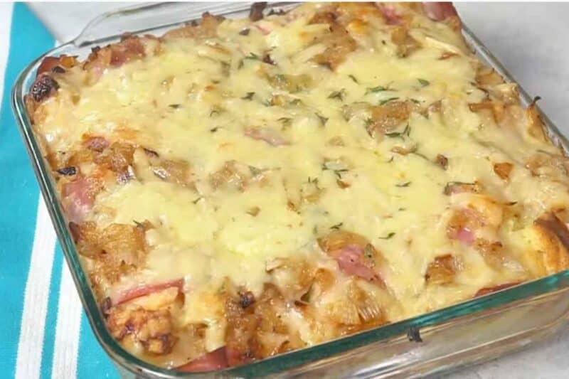 bake breakfast casserole in a baking pan