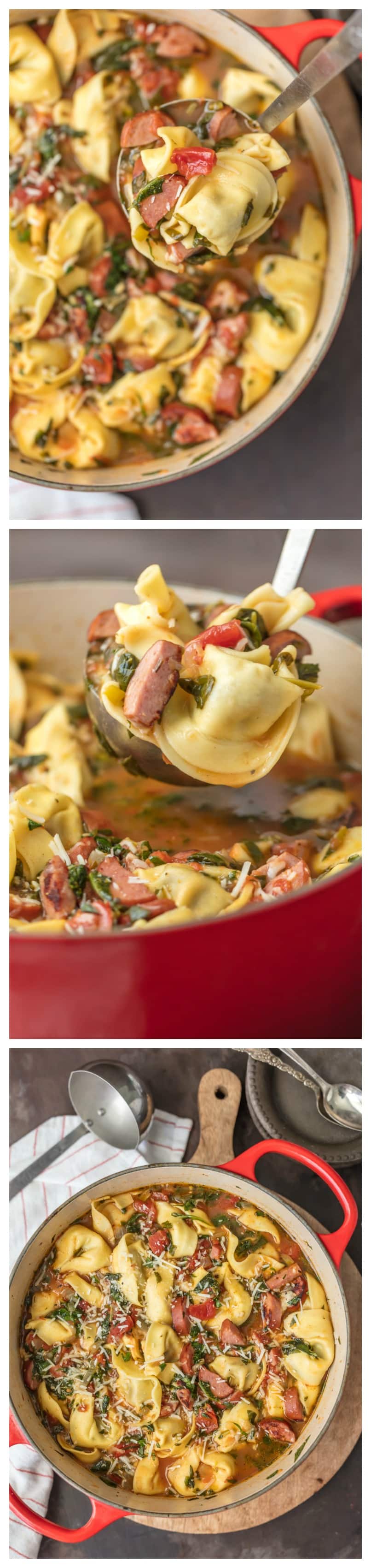 This SWEET ITALIAN SAUSAGE TORTELLINI SOUP is such an easy and delicious soup to throw together on busy days. Loaded with flavor while being kind to your waistline. I love it!