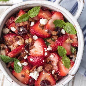 top view of strawberry bacon salad