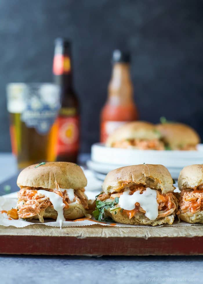 Cheesy Buffalo Chicken Sliders | Joyful Healthy Eats