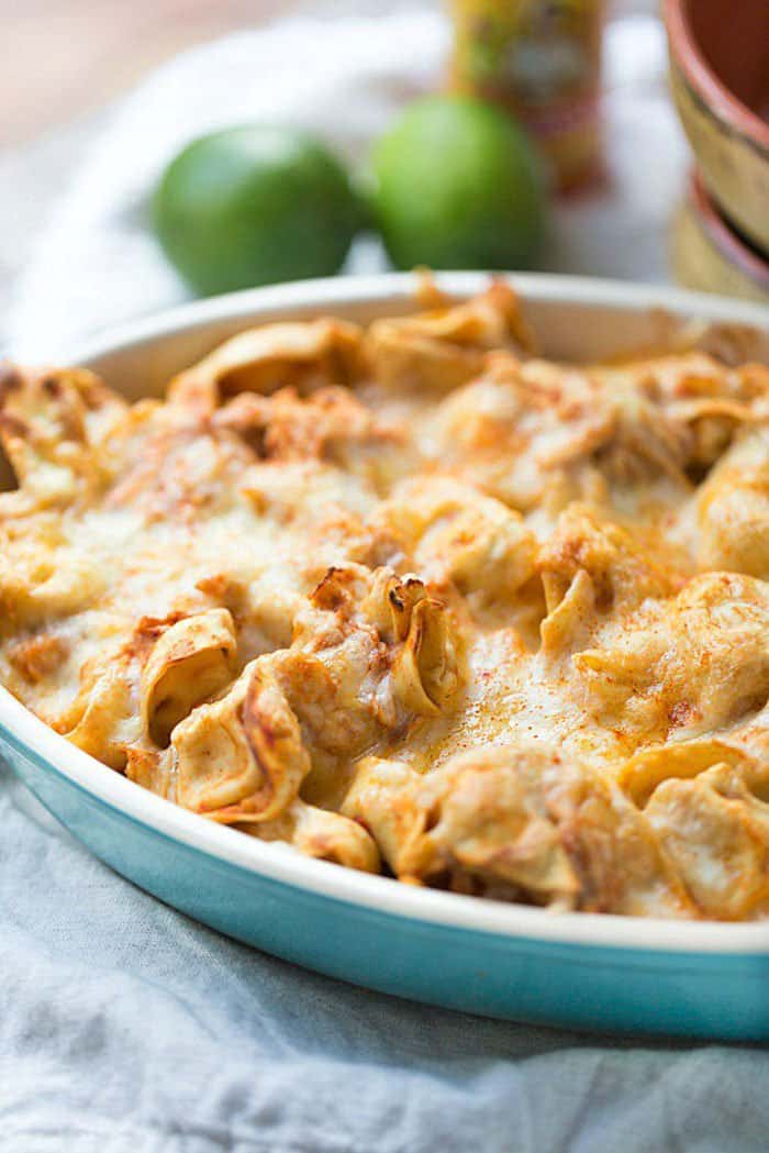 Chicken Enchilada Tortellini Bake | This Gal Cooks