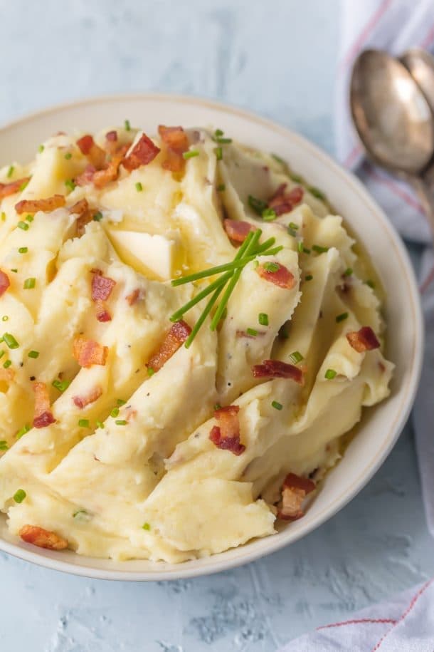 Cheesy Mashed Potatoes with Bacon and Goat Cheese Recipe - The Cookie ...