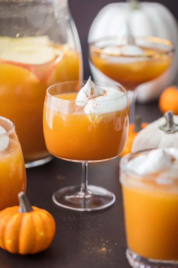Pumpkin Pie Punch topped with whipped cream