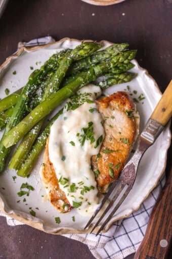 Parmesan Pork Chops with Creamy Parmesan Garlic Sauce Recipe - The ...