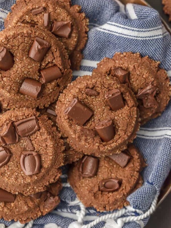 Chocolate Sugar Cookies are my go-to easy cookie recipe! This Fluffy Sugar Cookie Recipe has a crinkly sugar crust and has added chocolate chunks for ultimate decadence. This Chocolate Sugar Cookie Recipe is a classic, using Crisco, to make them extra fluffy and fool-proof. You haven't lived until you've tried these Chocolate Sugar Cookies!