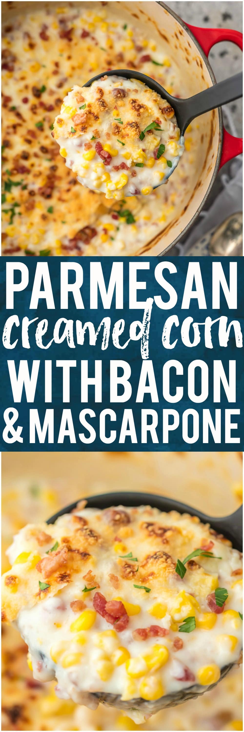 This PARMESAN CREAMED CORN WITH BACON AND MASCARPONE is one of our favorite holiday side dish recipes. If you're looking for a fabulous and unique gluten free Thanksgiving or Christmas recipe, this is it!