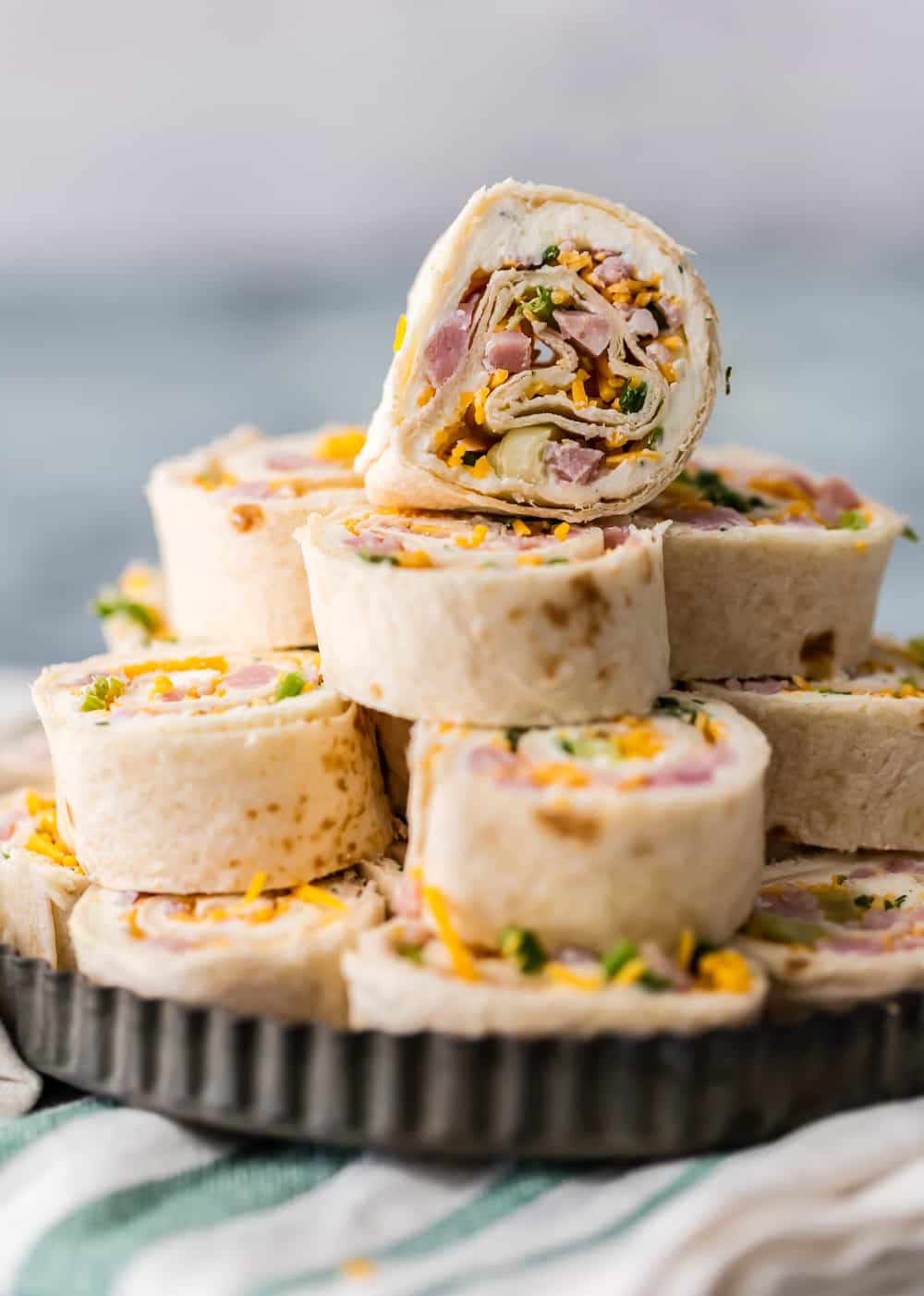 Ham and Cheese Roll Ups (Tortilla Roll Ups) - The Cookie Rookie®