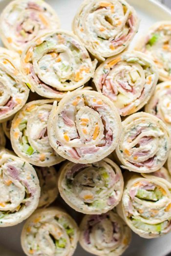 Tortilla Roll Ups (Ham and Cheese Pinwheels) Recipe - The Cookie Rookie