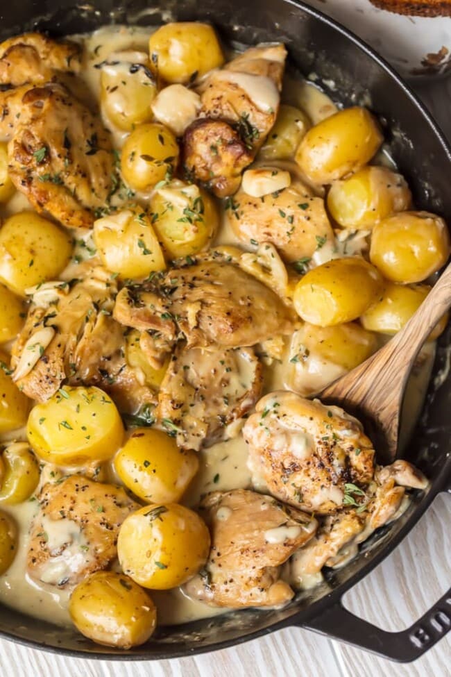 40 Clove Garlic Chicken And Potatoes With Cream Sauce Recipe The Cookie Rookie® 4245