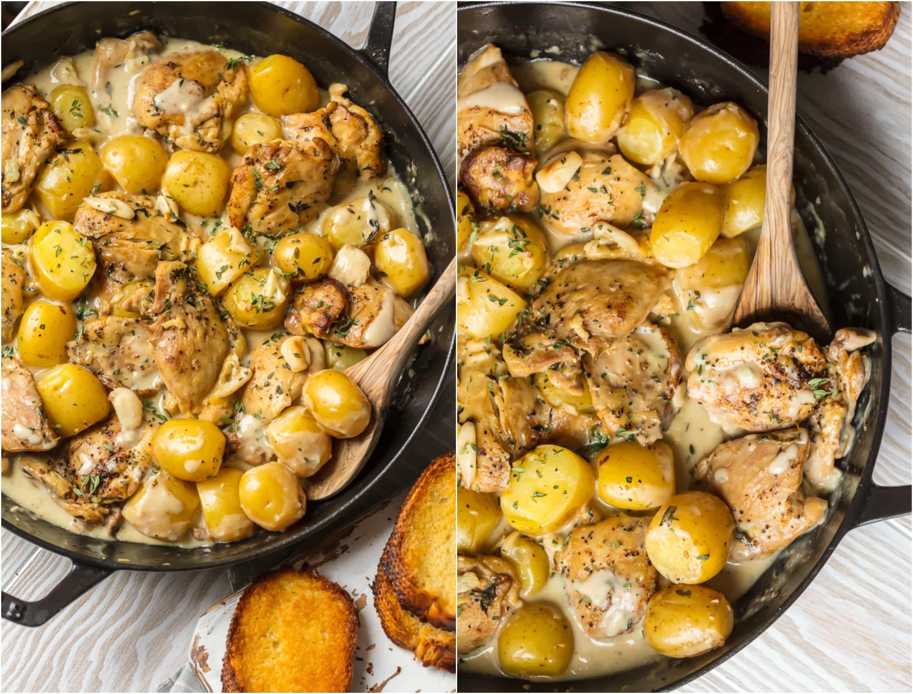 40 Clove Garlic Chicken And Potatoes Recipe With Cream Sauce