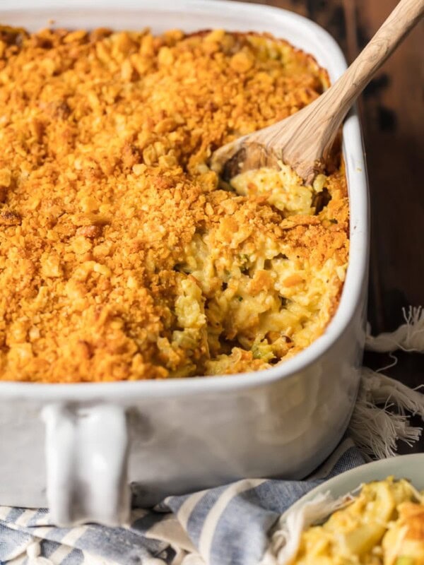 casserole in a dish with spoon