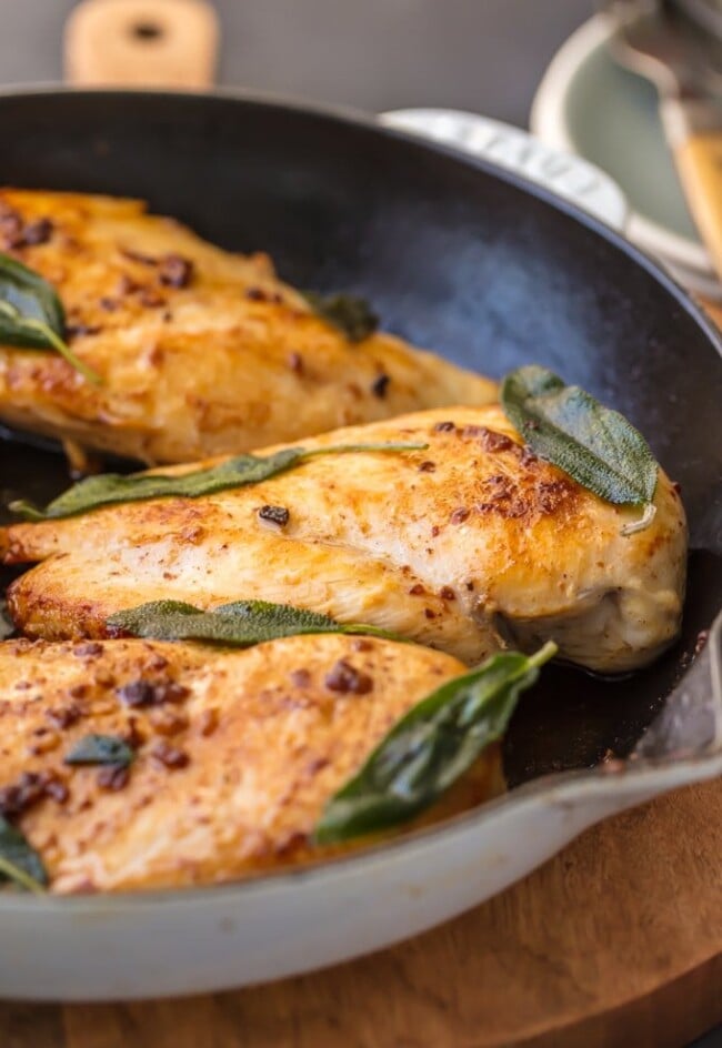 Brined Chicken Breast with Garlic and Crispy Sage Recipe - The Cookie