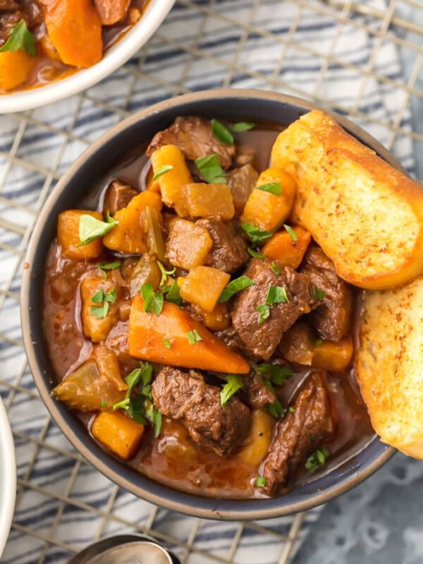 instant pot 5 spice beef stew in a bowl