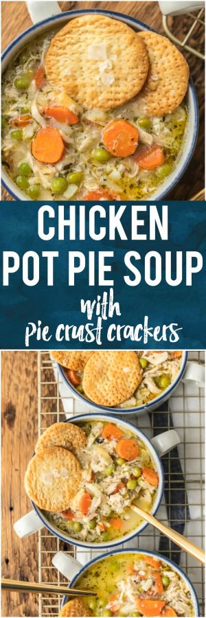 Chicken Pot Pie Soup with Pie Crust Crackers Recipe - The Cookie Rookie®