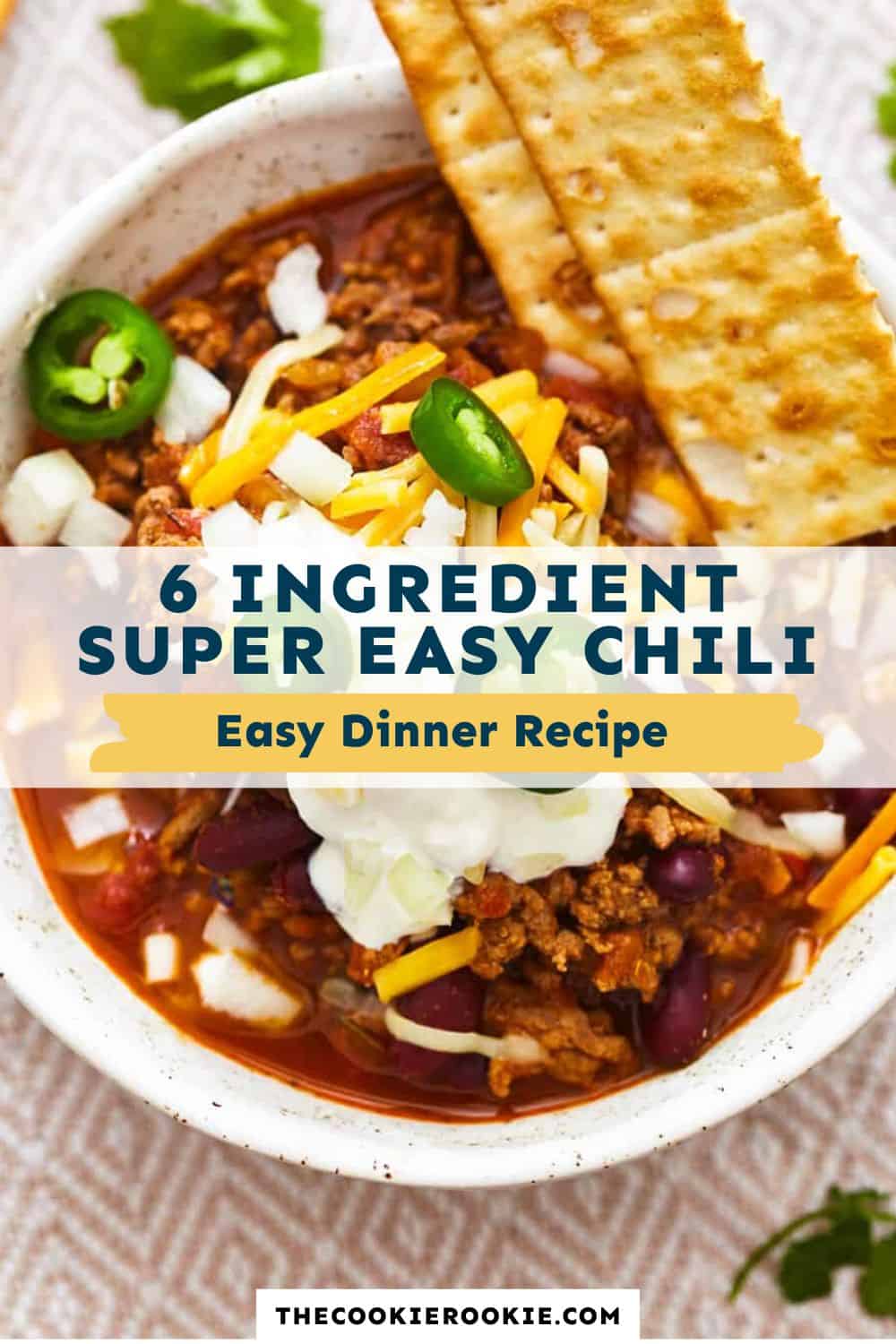 Easy Chili Recipe (6 Ingredients) - The Cookie Rookie® {VIDEO}