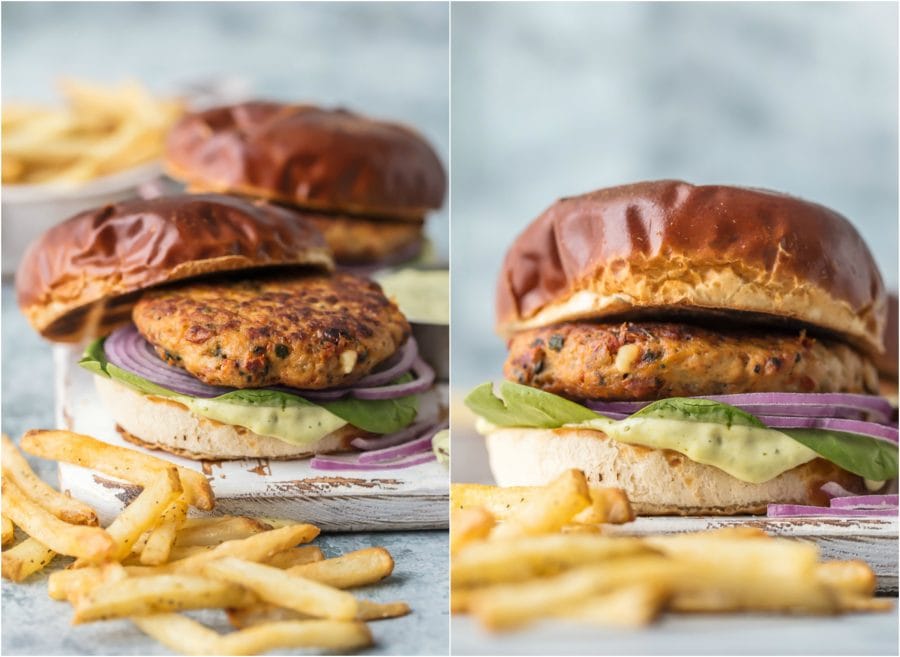 Chicken Burger Recipe with Feta & Sun-Dried Tomato - The Cookie Rookie