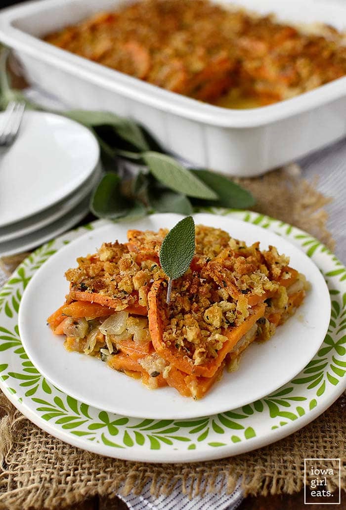 Skinny Sweet Potato Gratin | Iowa Girl Eats