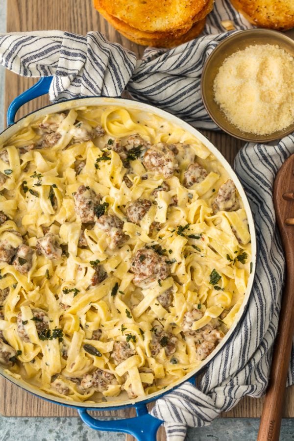 Sausage Alfredo Italian Sausage Pasta Recipe Fettuccine Alfredo   Fettuccini Alfredo Sausage Crispy Sage 3 Of 5 600x900 