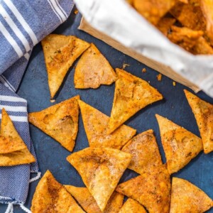 homemade cool ranch doritos on table