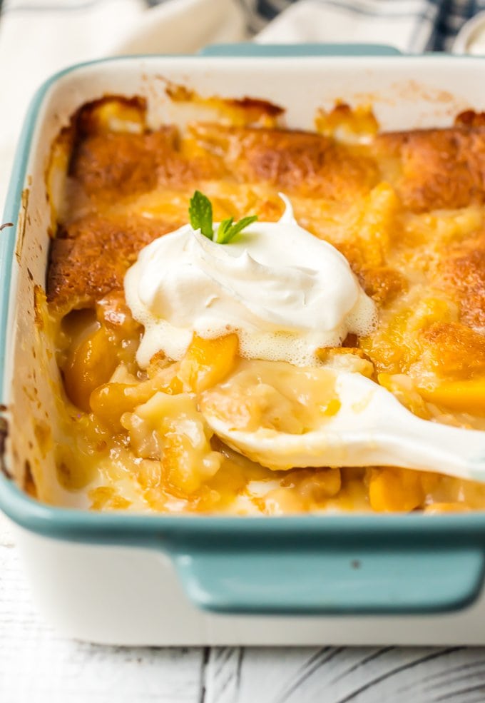 Easy Peach Cobbler Recipe (Made with Canned Peaches) {VIDEO}