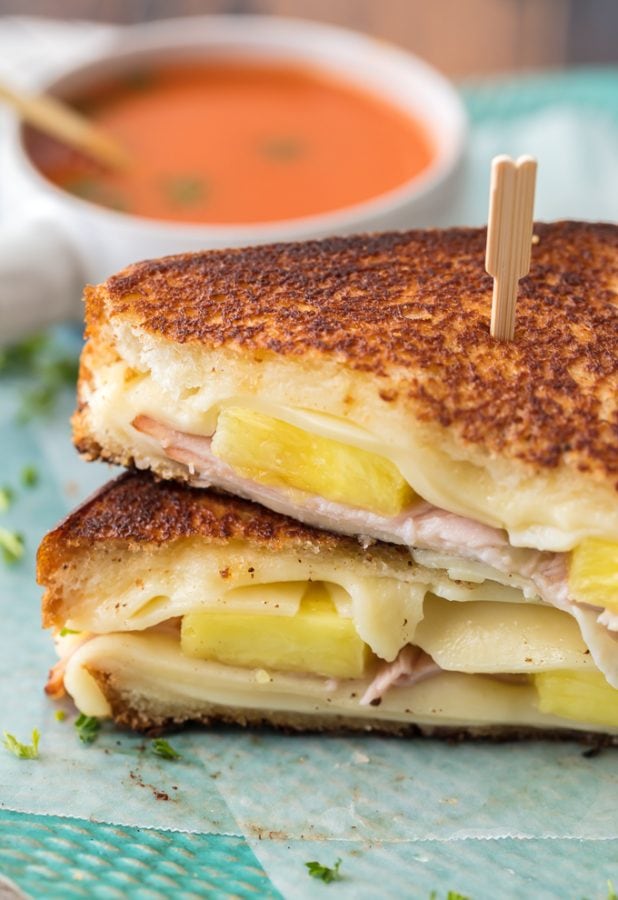 Hawaiian Pizza Grilled Cheese Recipe - The Cookie Rookie®
