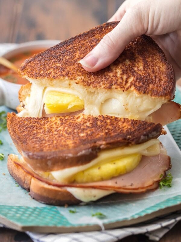 cheese pull of grilled cheese