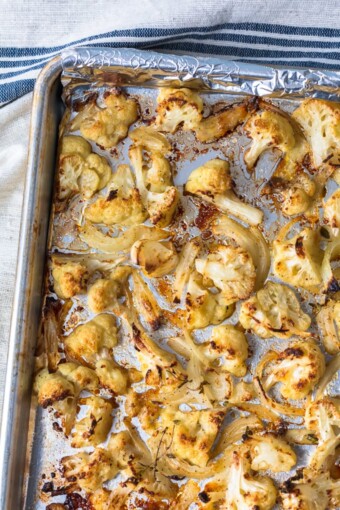 Roasted Cauliflower Recipe with Chimichurri Sauce - The Cookie Rookie®