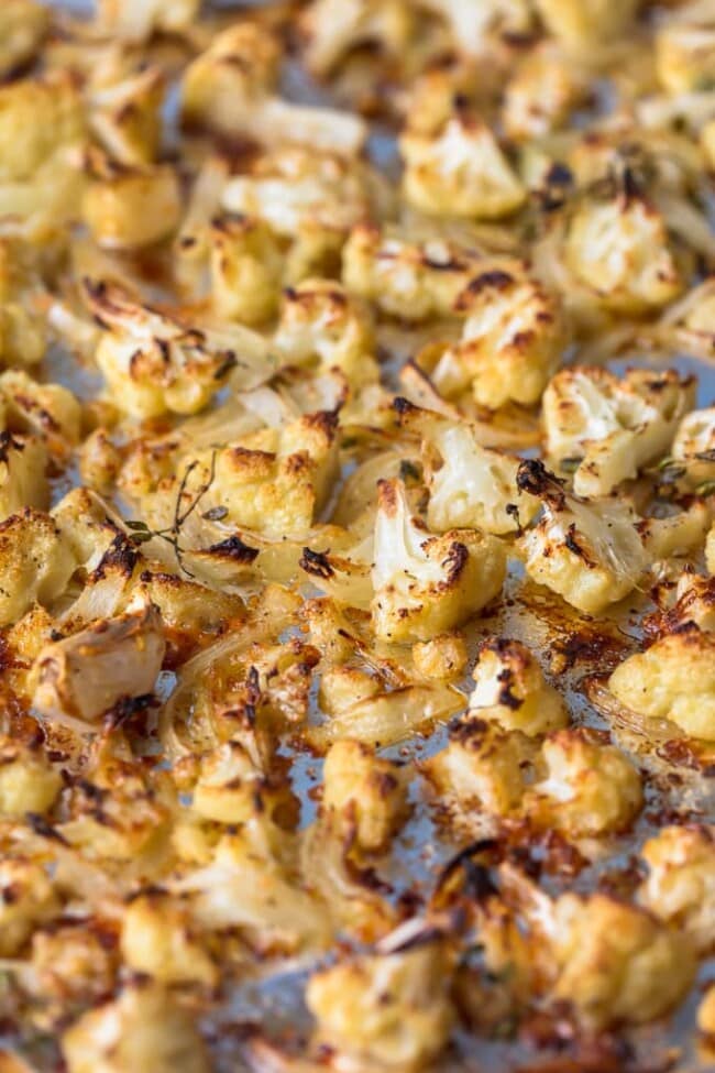 Roasted Cauliflower Recipe with Chimichurri Sauce - The Cookie Rookie®