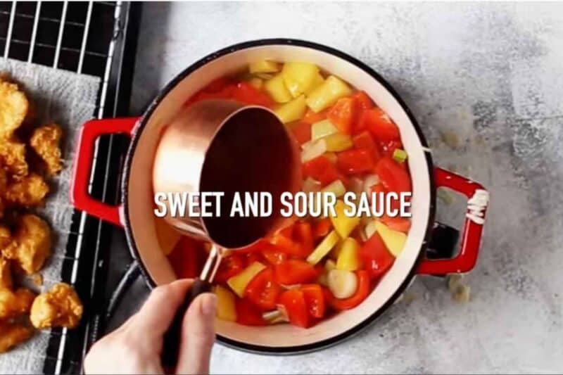 add the sweet and sour sauce