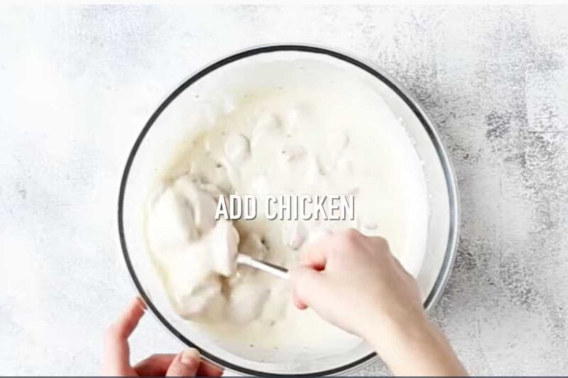 coat all chicken cubes with the batter