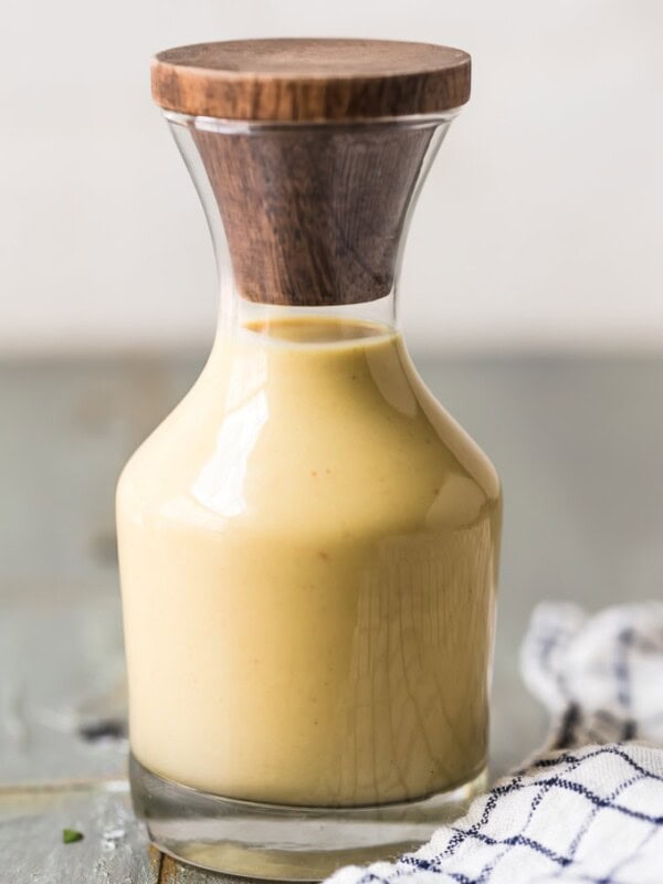 Honey Mustard is a sweet, creamy, tangy dipping sauce or dressing that tastes so good with so many things. This homemade honey mustard recipe can be tossed with a nice salad, poured over chicken, or served as a dip with any appetizer.