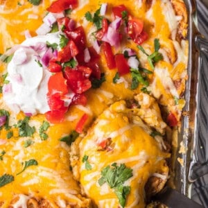 cheesy king ranch casserole in baking dish