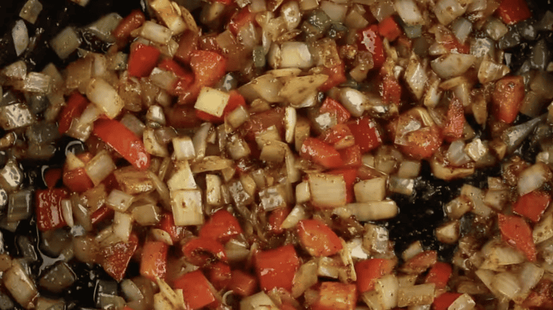 sauteed seasoned vegetables.