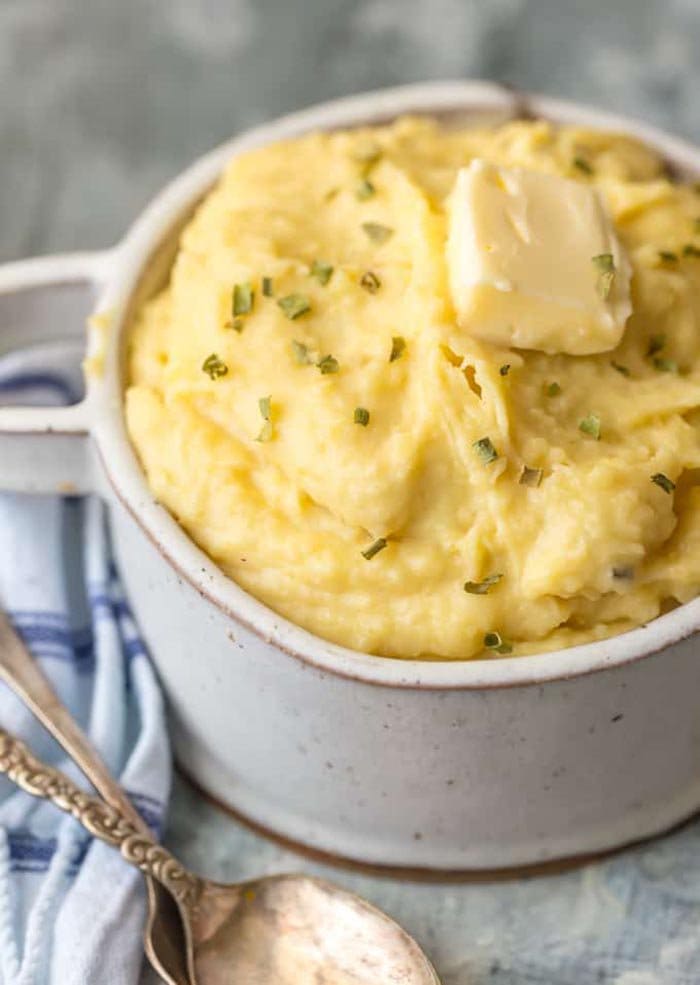 Slow Cooker Garlic Butter Mashed Potatoes | The Cookie Rookie