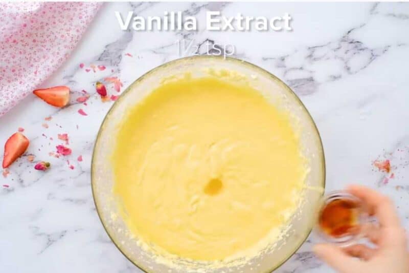 beat in lemon juice and vanilla