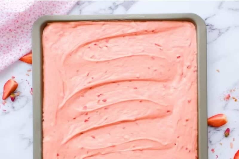 spread batter in a lined baking sheet