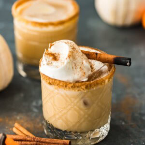 This Pumpkin Spice White Russian Cocktail is exactly what you need to be sipping on this season. This festive fall cocktail brings the perfect pumpkin flavor to a classic White Russian with the addition of pumpkin spice creamer. It's so creamy, dreamy, and delicious! You have to try this pumpkin cocktail for yourself.