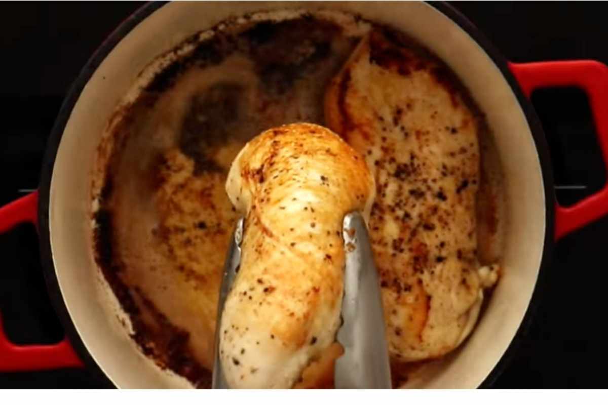 transfer the cooked chicken breasts to a plate