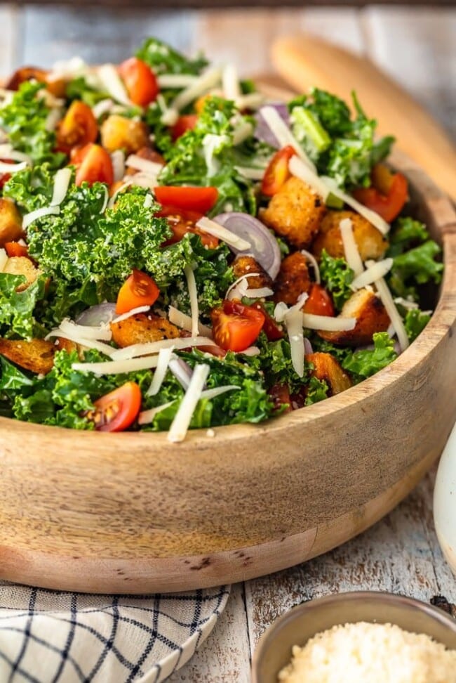 Kale Caesar Salad Recipe Easy Side Salad The Cookie Rookie