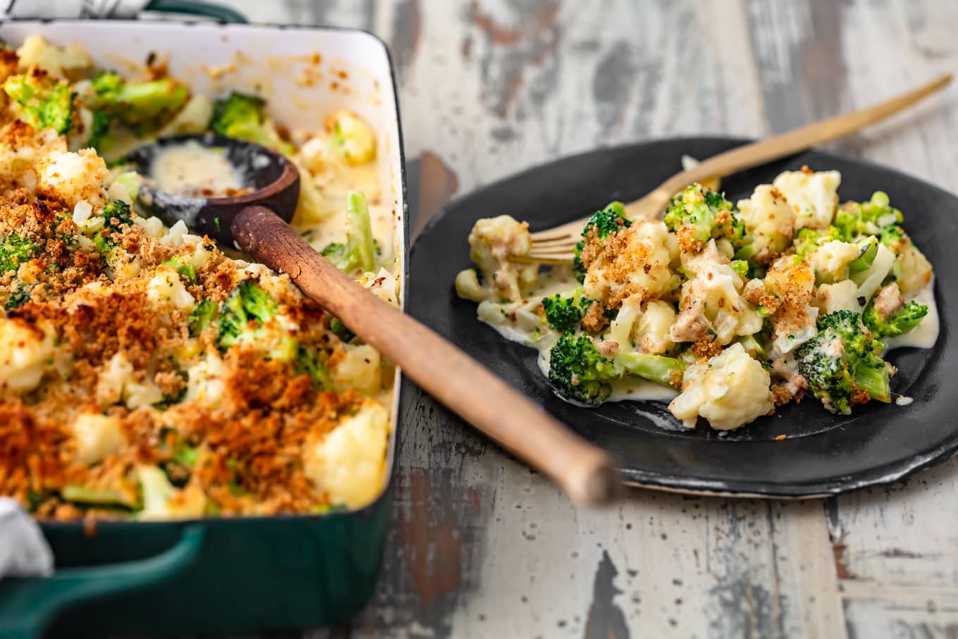 Cheesy Broccoli And Cauliflower Gratin Recipe - (VIDEO!)