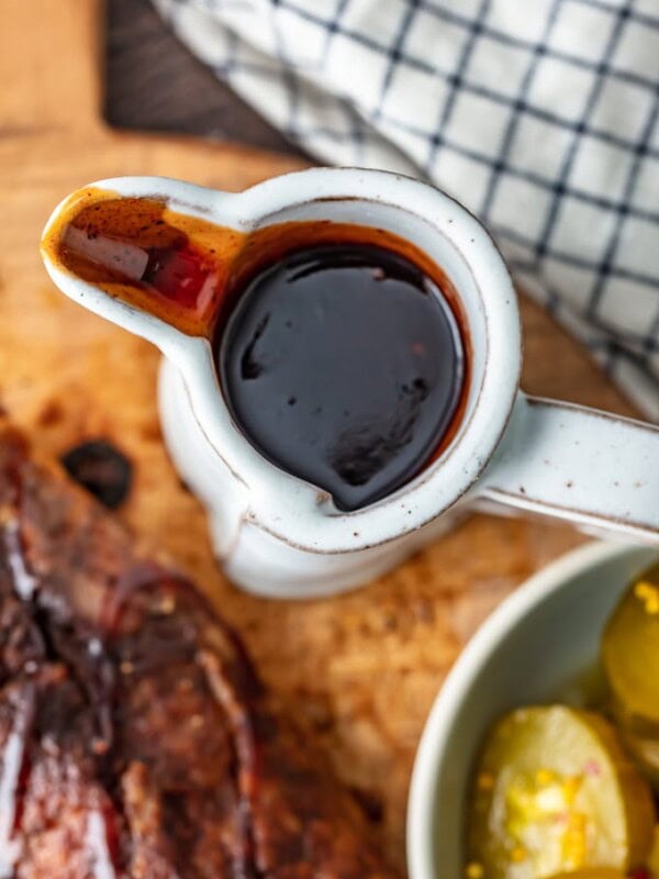 This homemade BBQ sauce recipe is the best BBQ sauce for brisket! It's so easy and so delicious. Make this amazing brisket sauce to cook with our BBQ beef brisket recipe. Or use it for any of your BBQ recipes!