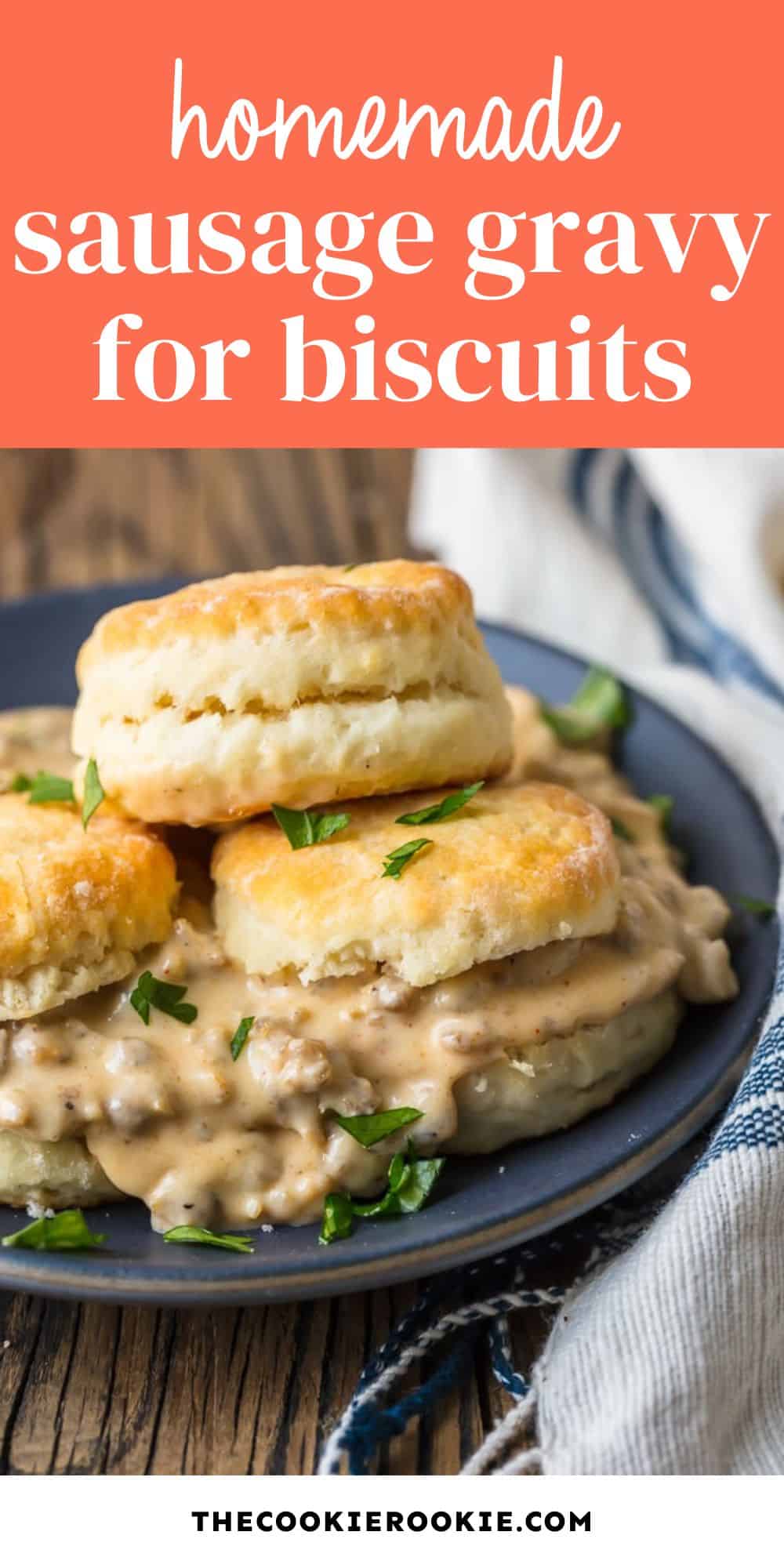 homemade sausage gravy pin image