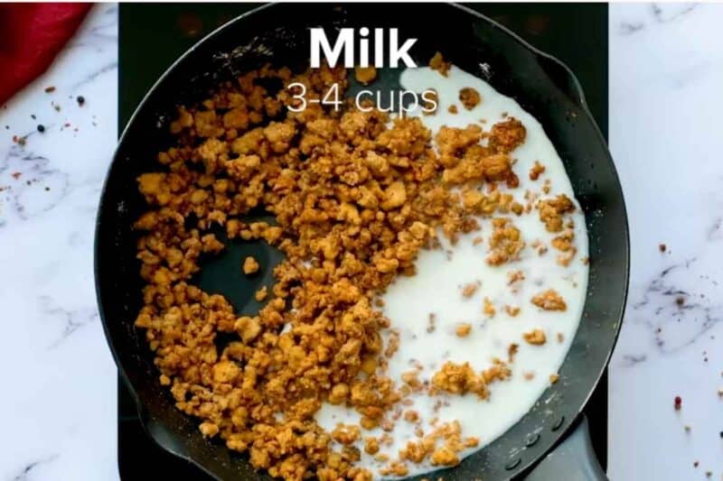 gradually add milk and combine well.