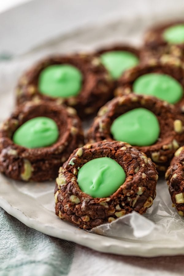 Chocolate Mint Cookies (Creme de Menthe Thumbprint Cookies Recipe)