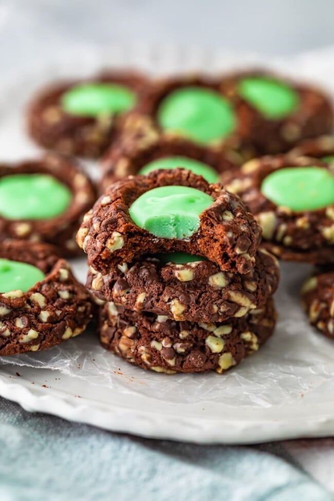 Chocolate Mint Cookies (Creme de Menthe Thumbprint Cookies Recipe)